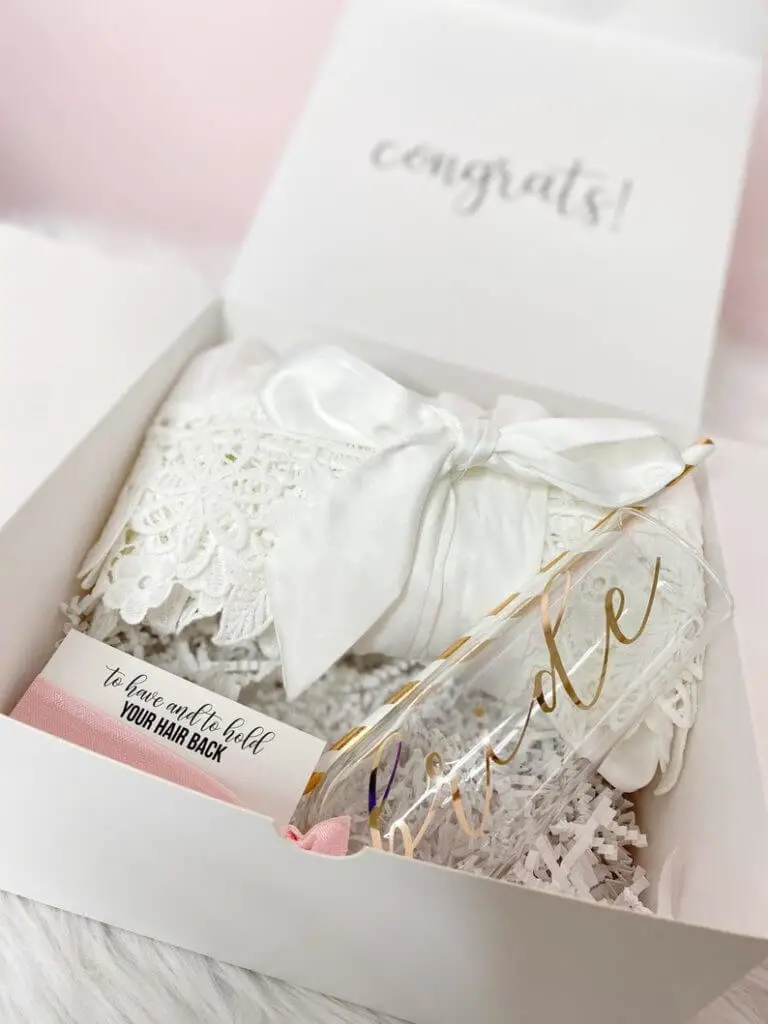 White Silk Robe Basket for bride