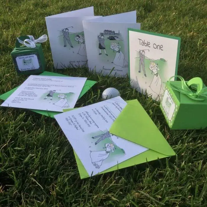 Golf Themed Handmade Invitations