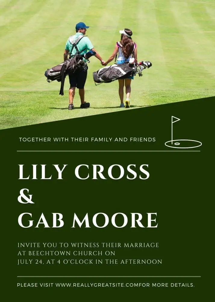 3} Free Printable Green Golf Wedding Invitation