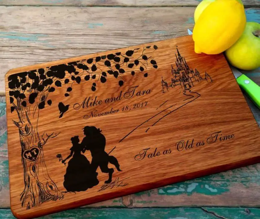 Cutting Board Beauty and the Beast Wedding Gift 