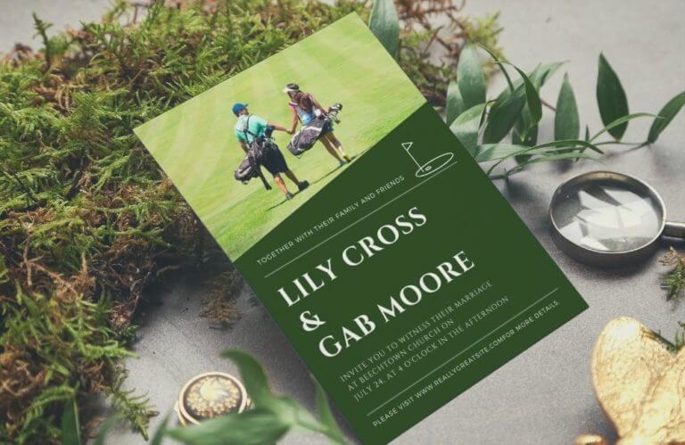 golf Themed Wedding Invitations