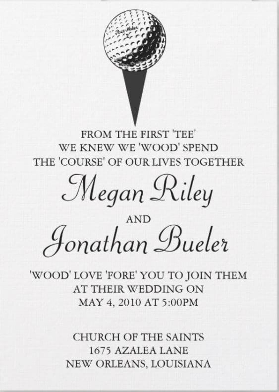 simple and minimalist black and white Elegant Golf Invitation