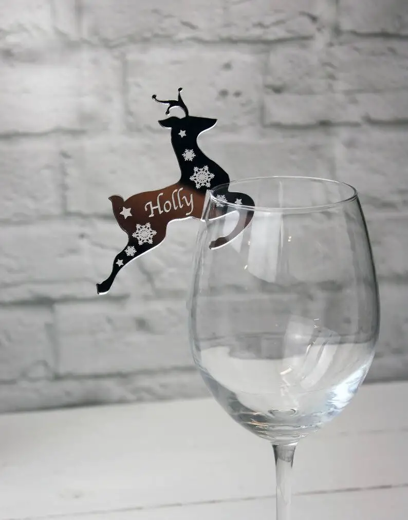  Reindeer Glass Decoration Personalized Christmas Wedding Favors 