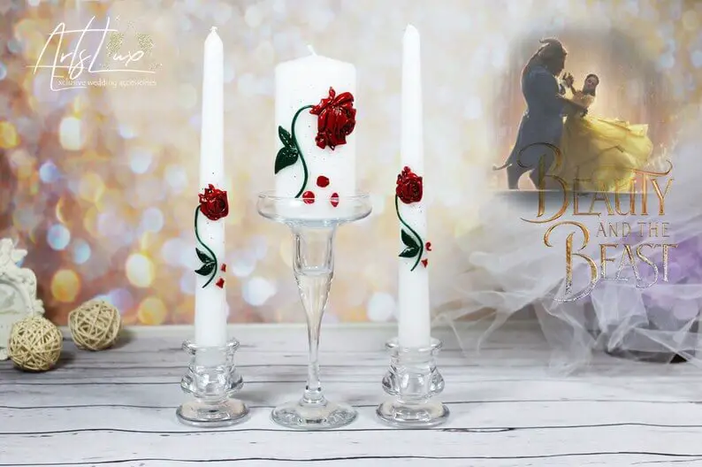 Enchanted Rose Candle Set  