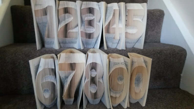 Book Folding  wedding Table Numbers alternatives