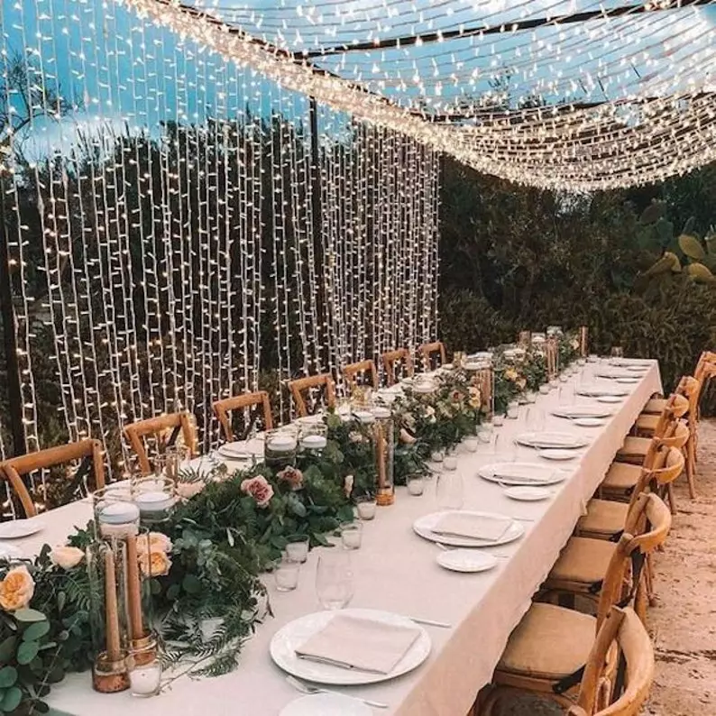  How To Plan A Small Winter Backyard Wedding On A Budget - Decorate with String Fairy Lights