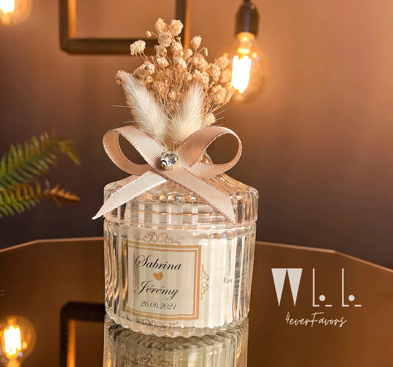 Elegant Candle in Glass Luxury Wedding Favors for elegant wedding