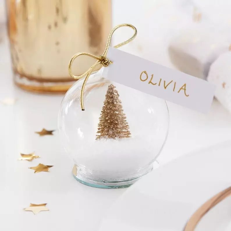 Globe Place Card Holder & Favor Gold Winter Wedding Table Decorations