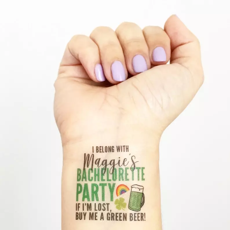 Bachelorette Party Temporary Tattoos Awesome & Fun St Patrick's Day Bachelorette Party Ideas