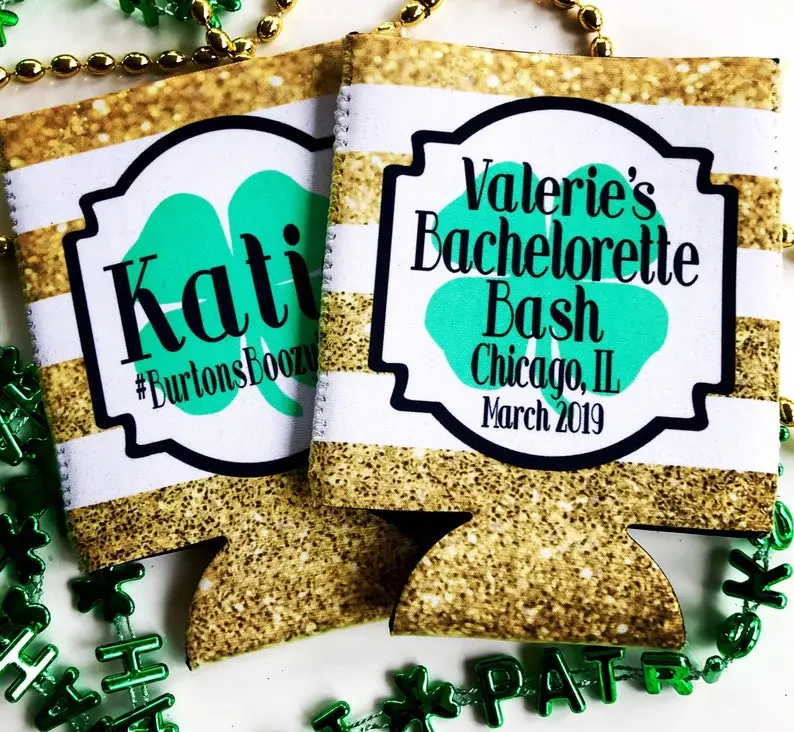 St Patrick's Day Bachelorette Party Ideas - beer koozie gifts