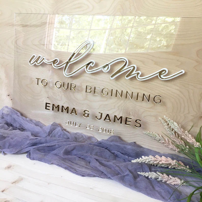 3D Effect Acrylic Reception Sign