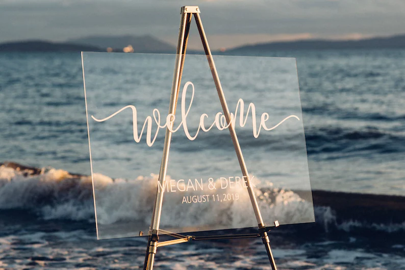 Minimalist Clear Acrylic Wedding Welcome Signs