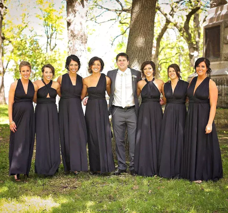 Black bridesmaid dresses - Black and White Wedding Ideas on a Budget