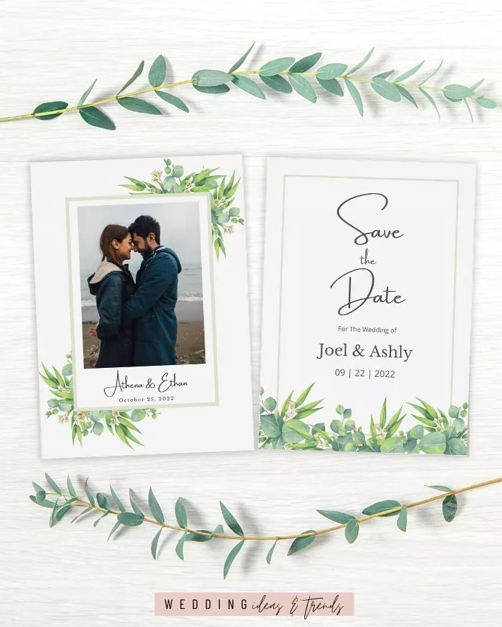 Watercolor Greenery Save The Date - Free Wedding Save the Date Printable Templates