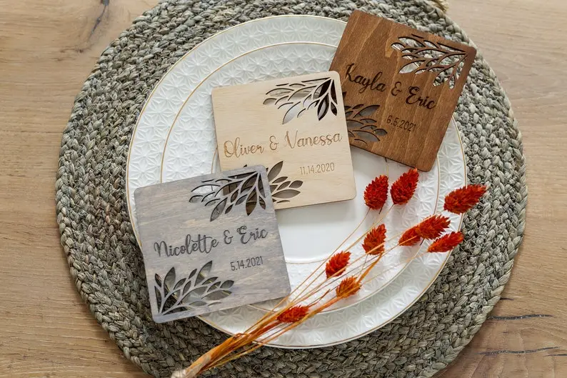 Inexpensive Spring Wedding Favors Under 2$ Personalized Coaster