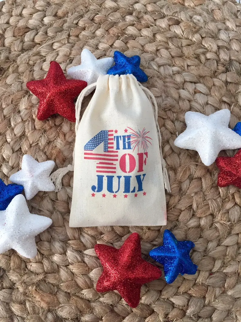 4th of July Favor Bags -  Red White and Blue 4th of July Wedding Favors