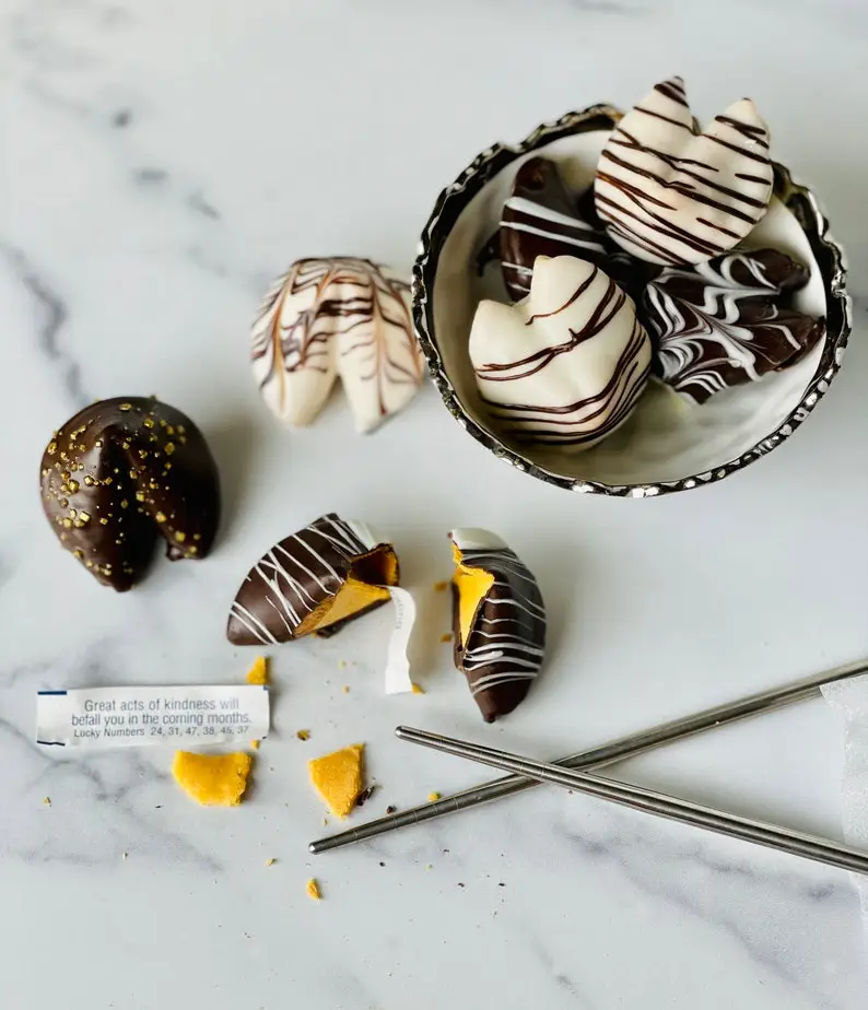 Chocolate Dipped Fortune Cookies - Affordable & Tasty Edible Wedding Favors