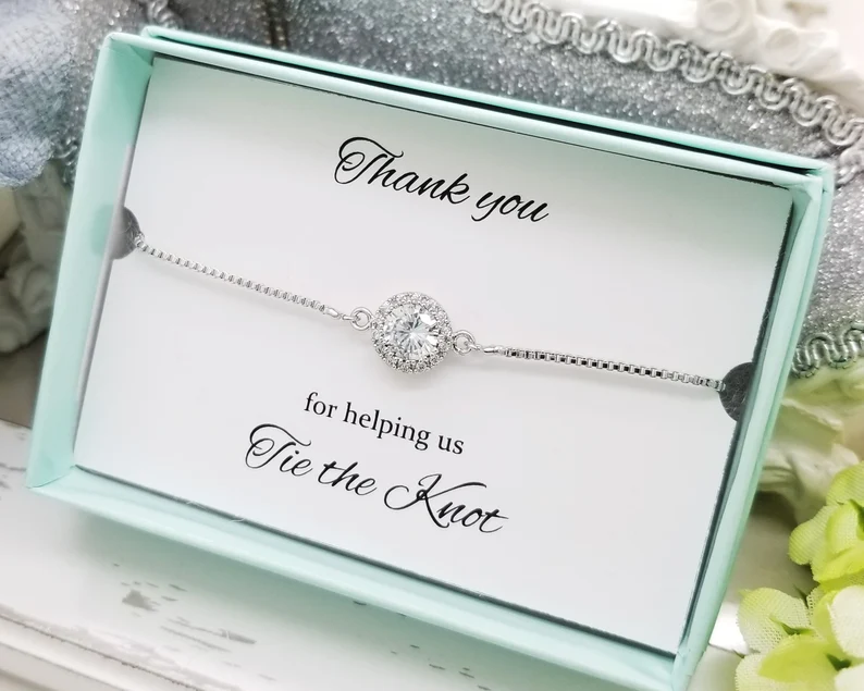 adjustable silver bracelet with message gift box