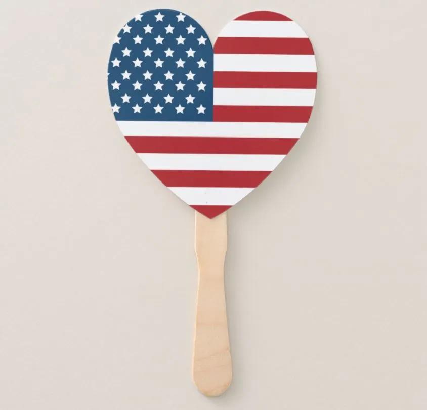 American Flag Hand Fan Red White and Blue 4th of July Wedding Favors