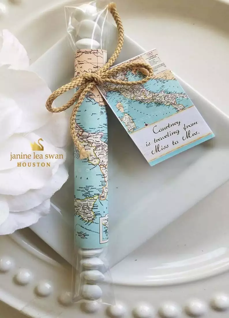  Map & Candy Wedding Favors Under $1