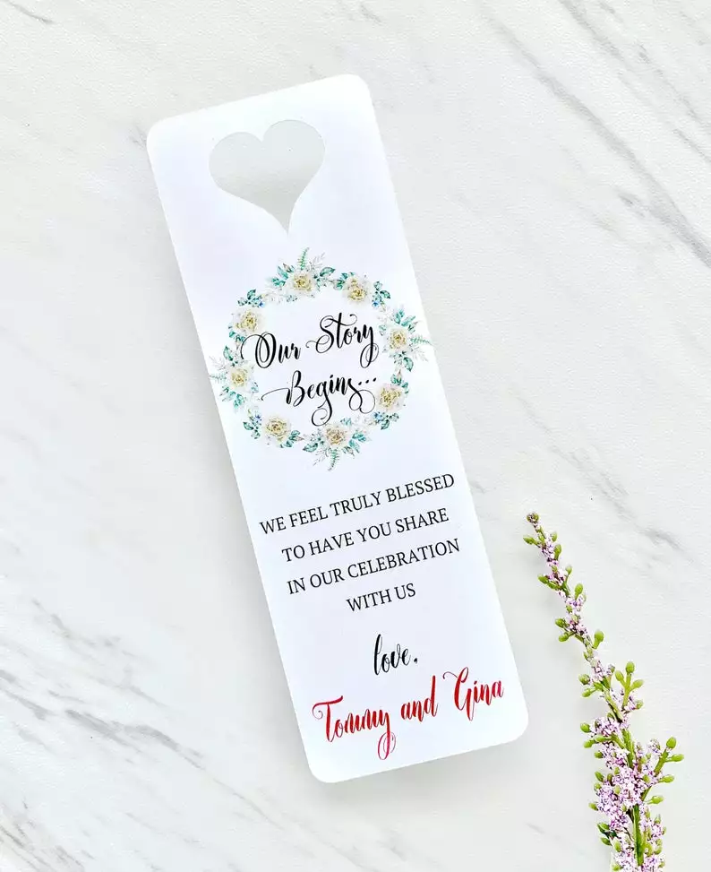 Personalized Bookmark Favors Wedding Favors Under $1