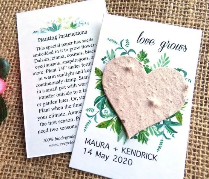 Wedding Favors Under $1 Plantable Flower Seeds Paper Heart