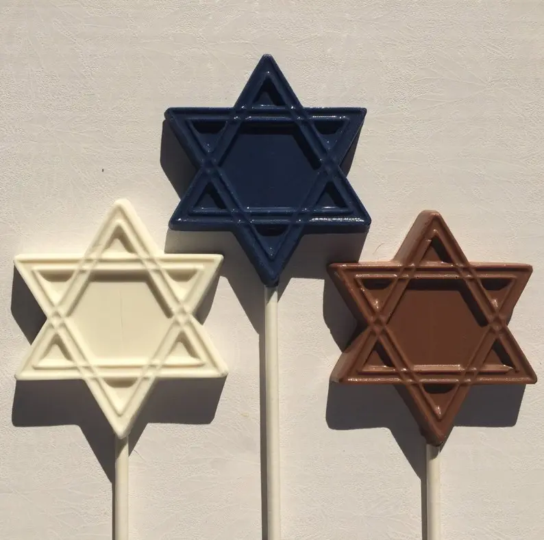 Star of David' Chocolate Lollipops