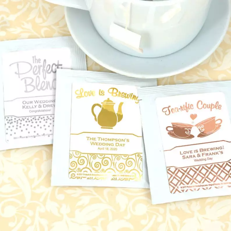Wedding Favors Under $1 Personalized Tea Bags 
