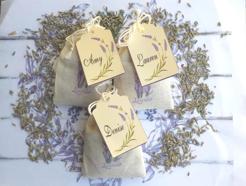 Easy, Cheap DIY Bridal Shower Favors Dried Lavender Sachets