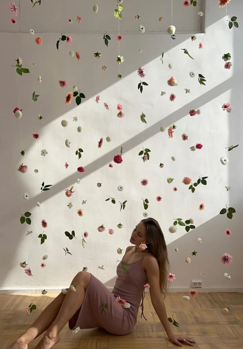 Hanging Flower Garland  Bridal Shower Backdrop Ideas To Create Amazing Photos